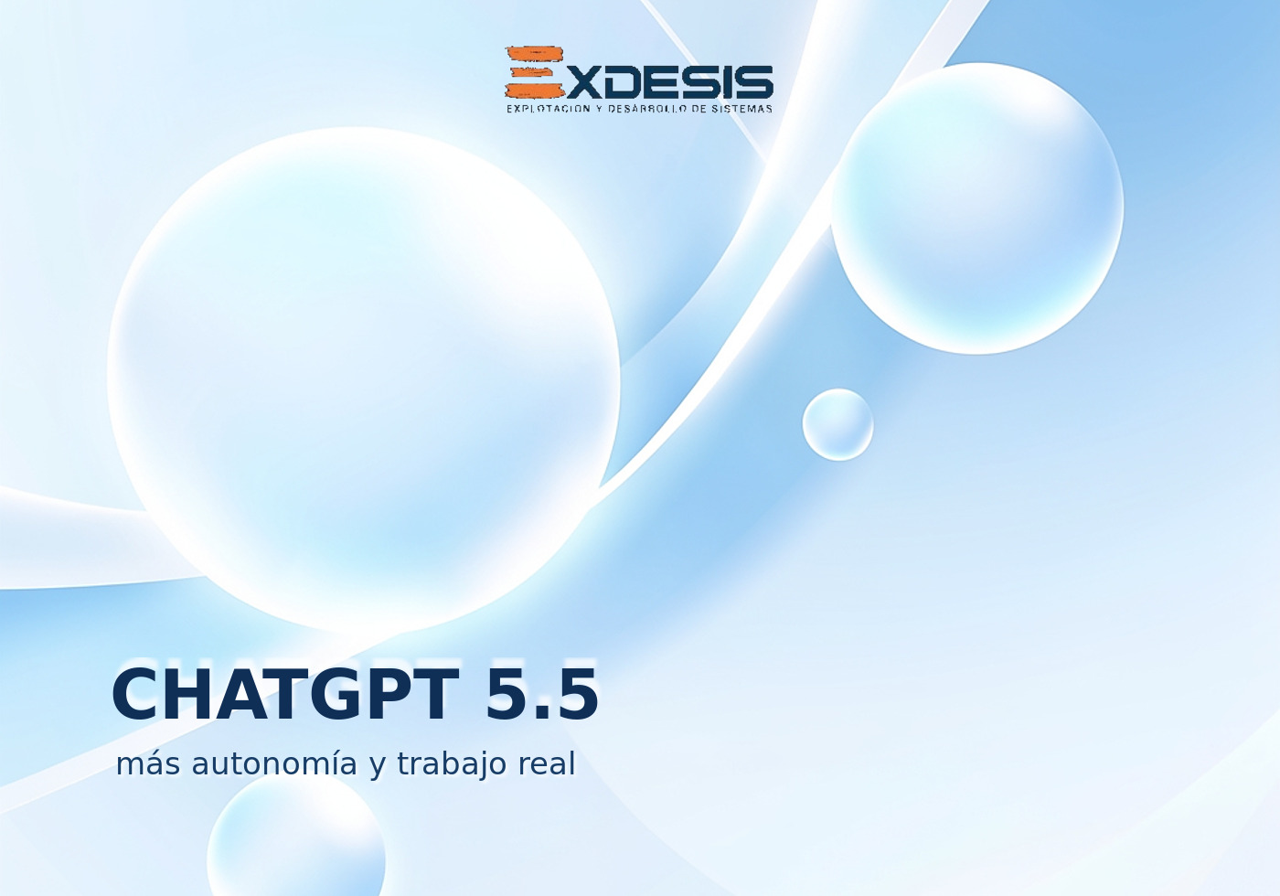 CHATGPT 5.5 Portada editorial de Exdesis sobre Lanzamiento de GPT-5.5 por OpenAI el 23 de abril de 2026 y su impacto en ChatGPT, Codex, uso de herramientas, productividad y empresa..