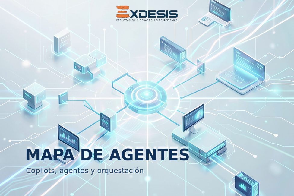 MAPA DE AGENTES Portada editorial de Exdesis sobre mapa de agentes empresariales en 2026.