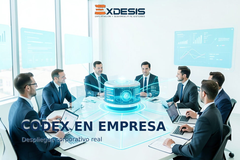 Portada editorial de Exdesis sobre el despliegue empresarial de Codex por OpenAI.