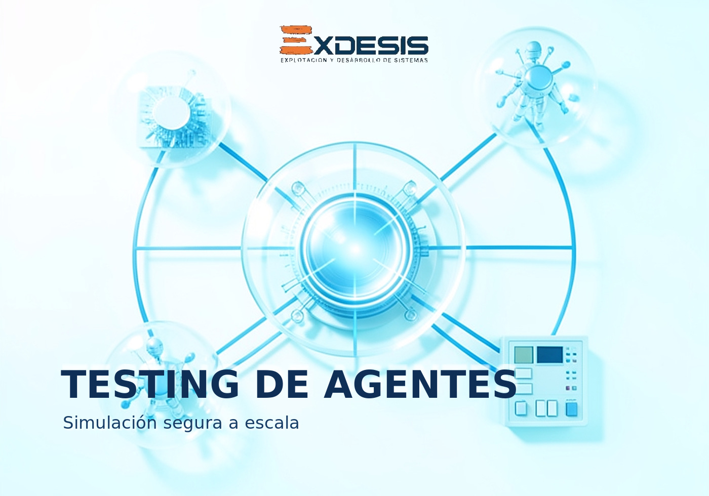 TESTING DE AGENTES Portada editorial de Exdesis sobre ToolSimulator de AWS para testing seguro de agentes con herramientas.