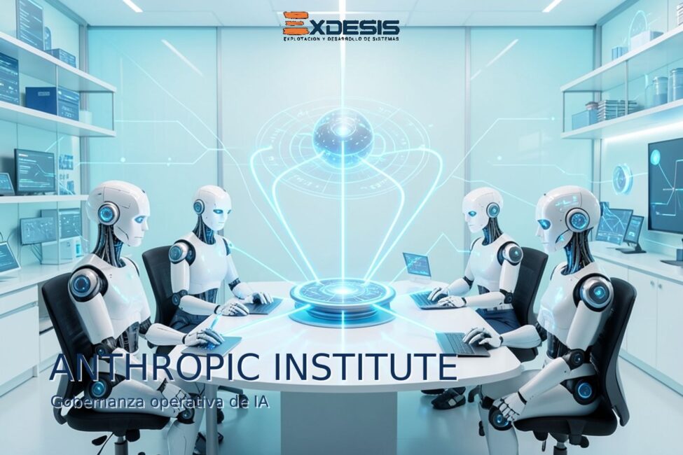 Portada editorial de Exdesis sobre Anthropic Institute y la gobernanza operativa de la IA.