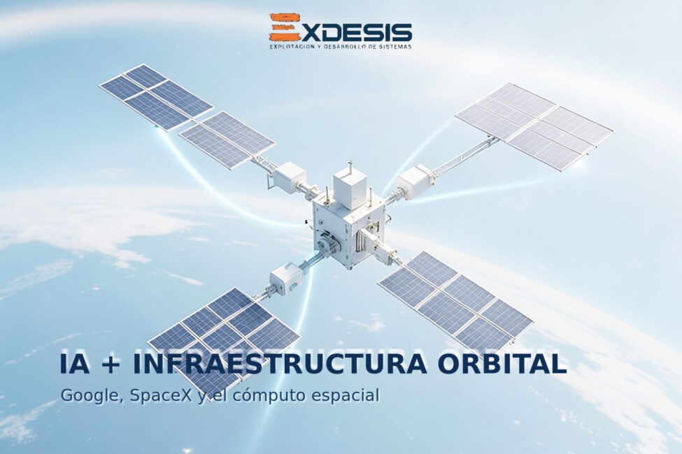 Portada editorial de Exdesis sobre Google explora con SpaceX centros de datos orbitales para escalar la infraestructura de IA.