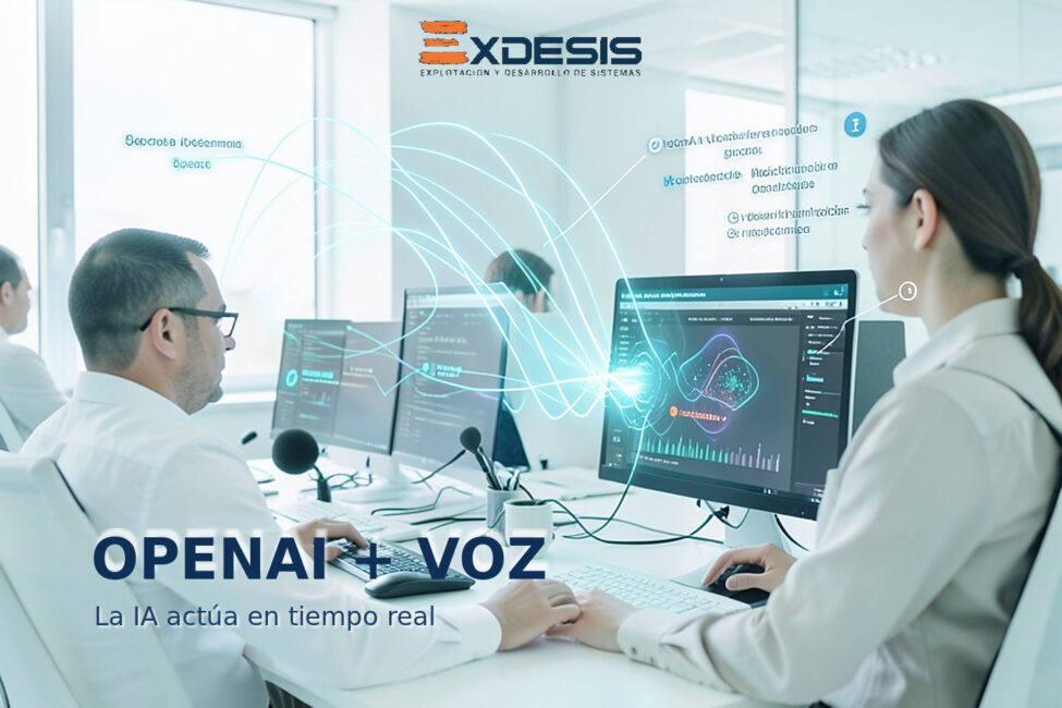 OPENAI + VOZ Portada editorial de Exdesis sobre OpenAI lanza nuevos modelos de voz para su API y refuerza la carrera por asistentes empresariales que actúan en tiempo real.