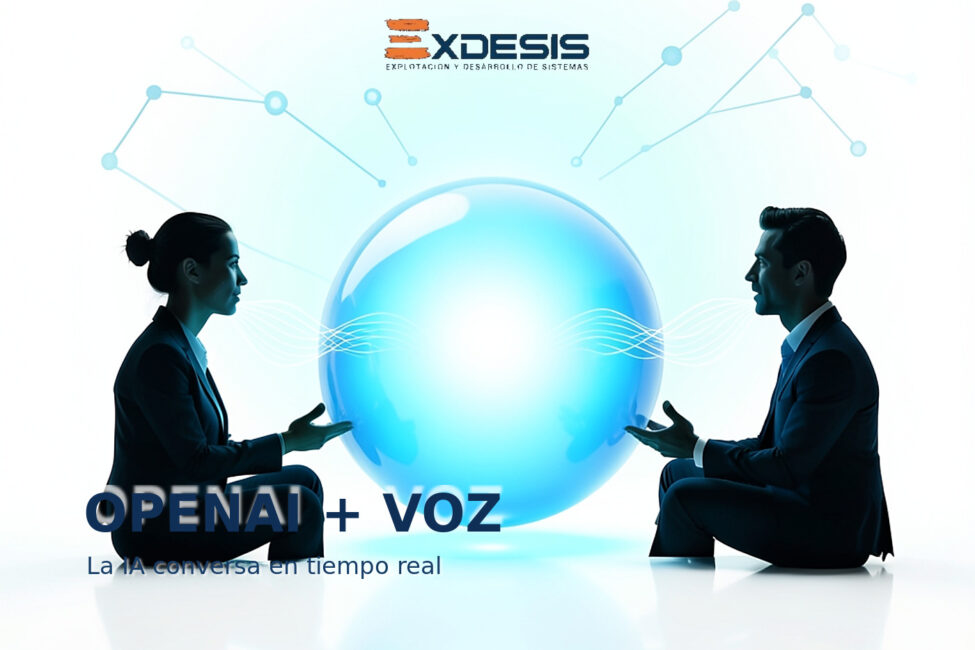 OPENAI + VOZ Portada editorial de Exdesis sobre OpenAI y voz en tiempo real para empresa.