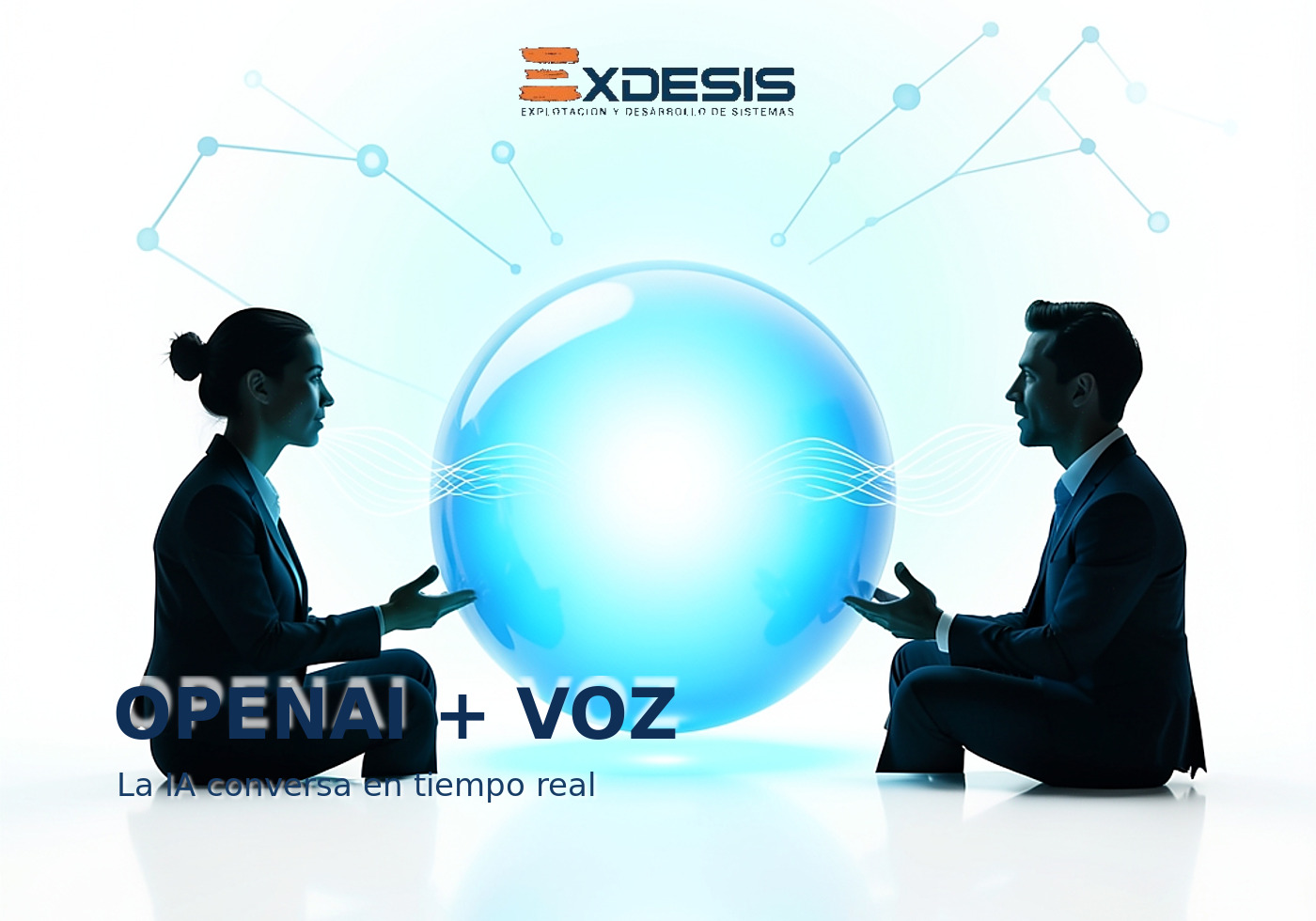 OPENAI + VOZ Portada editorial de Exdesis sobre OpenAI y voz en tiempo real para empresa.