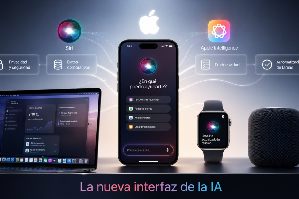 Siri AI y Apple Intelligence como nueva interfaz empresarial en dispositivos Apple