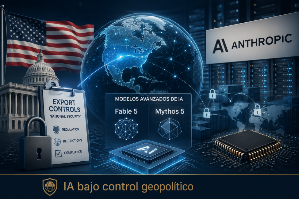 exdesis_trump_anthropic_featured Ilustración sobre controles geopolíticos de la inteligencia artificial avanzada y modelos de Anthropic