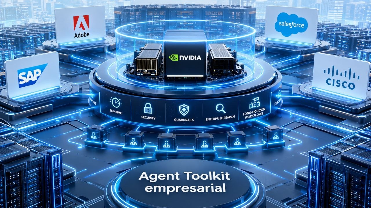 Nvidia quiere fijar la base desde la que se construirán los agentes empresariales Portada editorial de Exdesis sobre Nvidia Agent Toolkit y la base de los agentes empresariales.