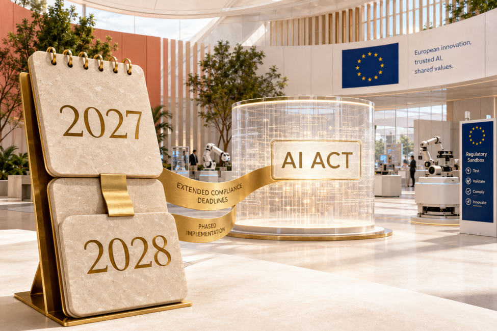 Calendario 2027 y 2028 junto al AI Act y un entorno europeo de pruebas regulatorias