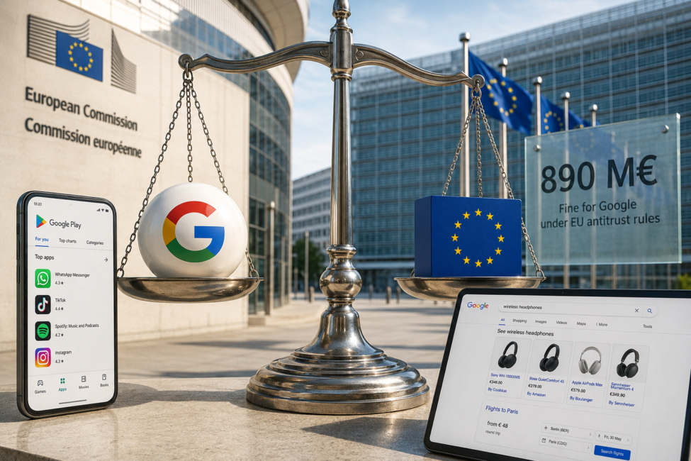 Balanza entre Google y la Unión Europea ante la multa por Search y Google Play