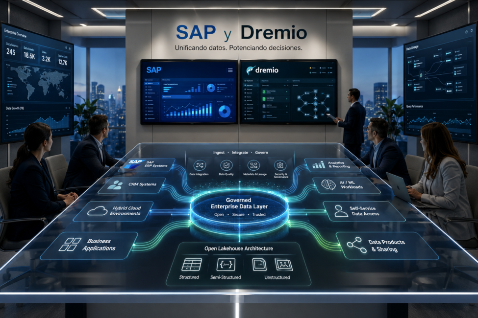 Portada editorial sobre SAP, Dremio y la capa de datos empresarial