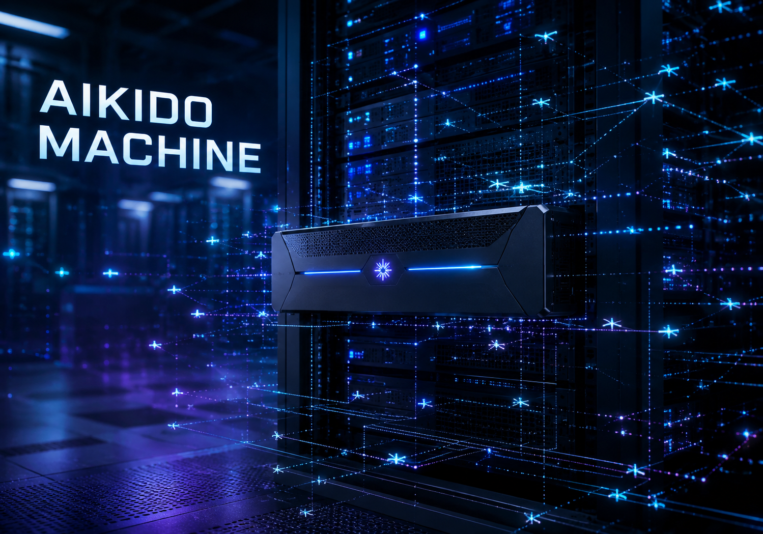 Aikido Machine y el pentesting con IA dentro de la empresa Servidor de ciberseguridad con agentes de inteligencia artificial analizando una red empresarial