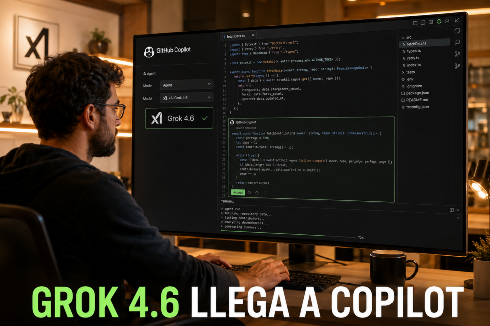Grok 4.6 integrado en GitHub Copilot para programación agéntica
