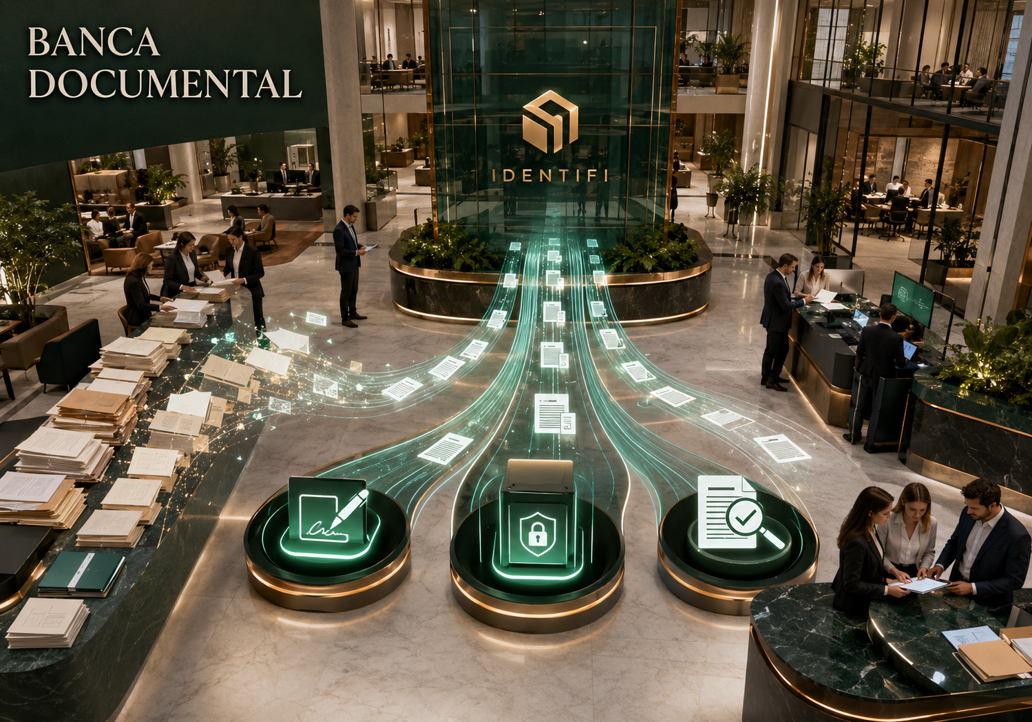 Identifi y la automatización documental bancaria Operadores bancarios conectan documentos y firmas digitales con sistemas core mediante Identifi