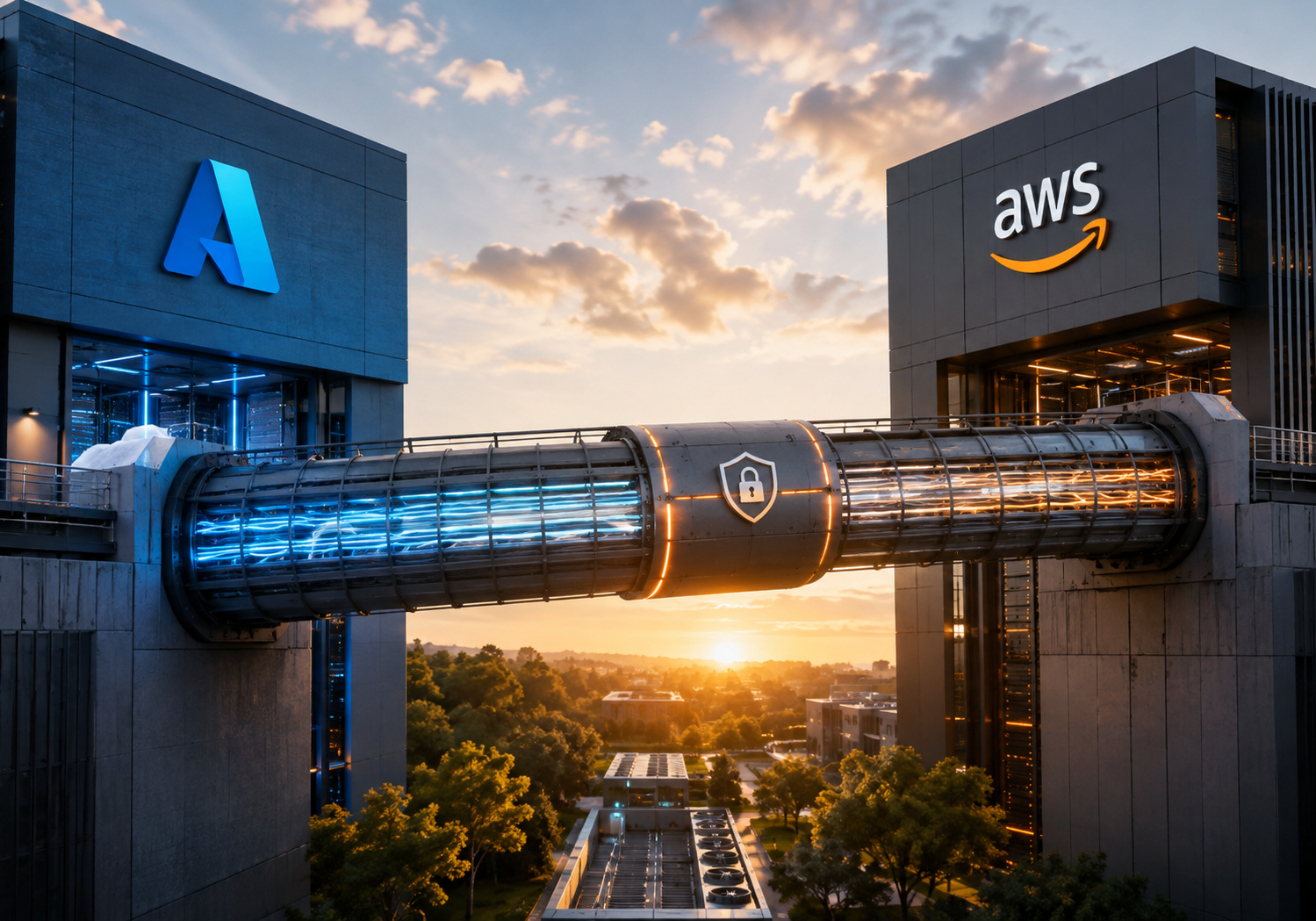 Azure Multicloud Interconnect para AWS Microsoft Azure y AWS conectadas mediante un enlace privado multicloud