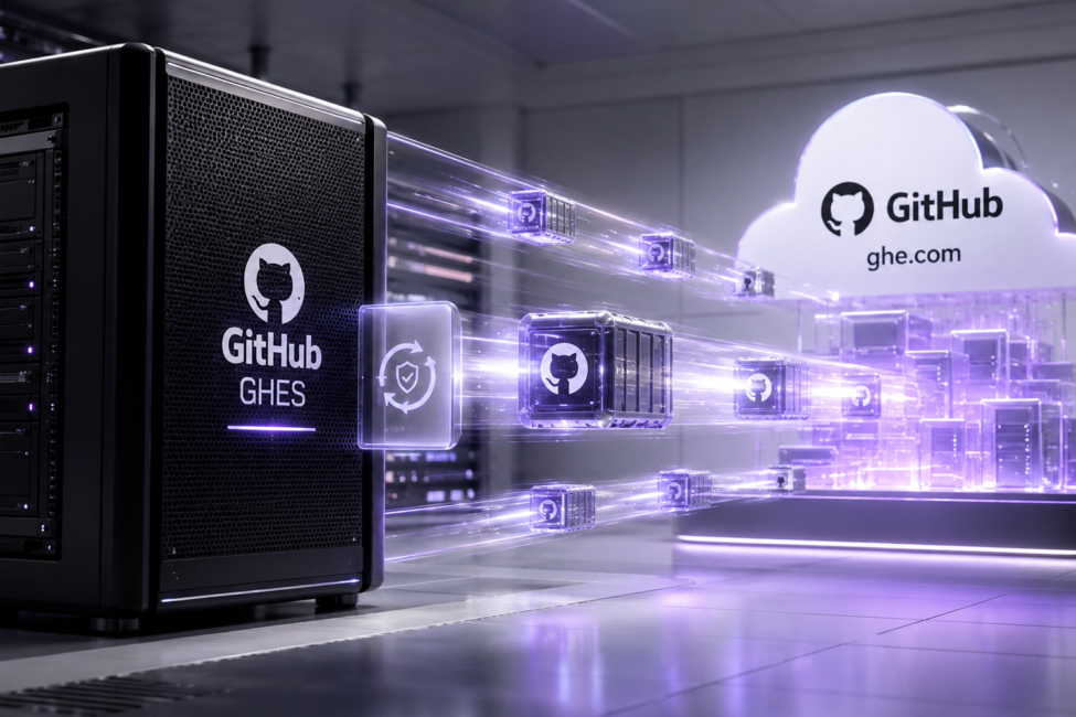 Repositorios de GitHub Enterprise sincronizándose desde un servidor GHES hacia ghe.com