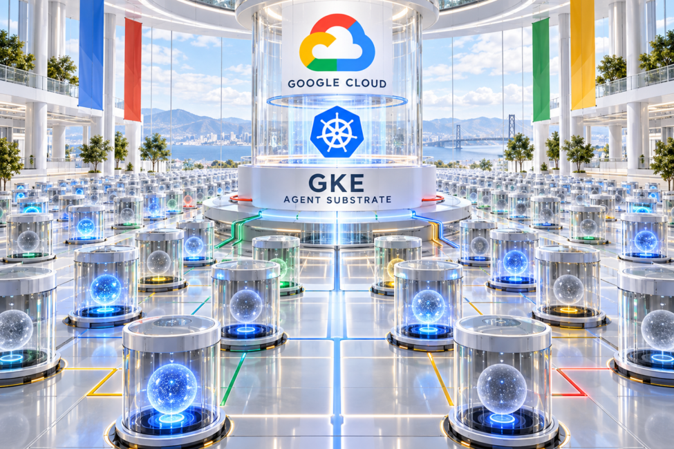 Infraestructura de Google Cloud y GKE ejecutando múltiples agentes aislados mediante Agent Substrate