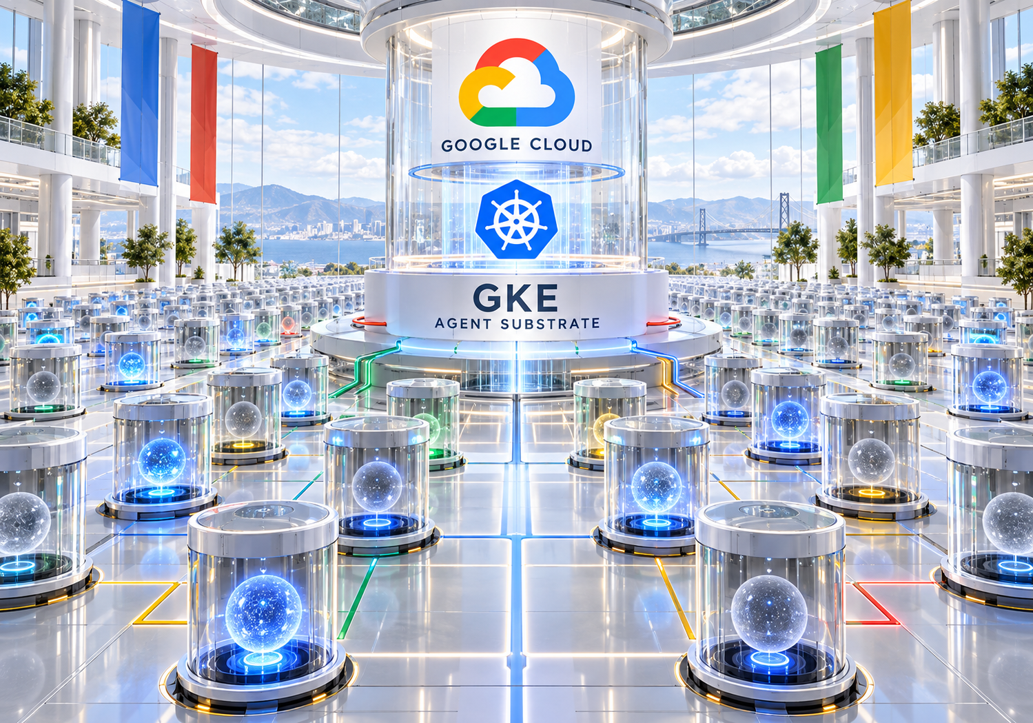 Google presenta Agent Substrate sobre GKE Infraestructura de Google Cloud y GKE ejecutando múltiples agentes aislados mediante Agent Substrate
