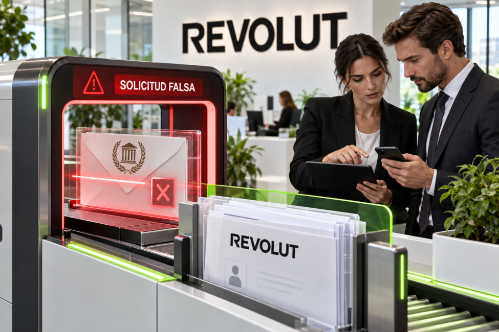 Solicitud gubernamental fraudulenta interceptada durante un proceso de protección de datos de clientes de Revolut