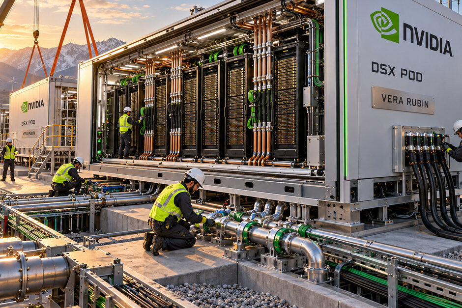Módulo NVIDIA DSX POD con sistemas Vera Rubin preparado para despliegue industrial