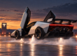 Tesla Roadster 2026 blanco y angular durante una prueba controlada con propulsores de gas frío